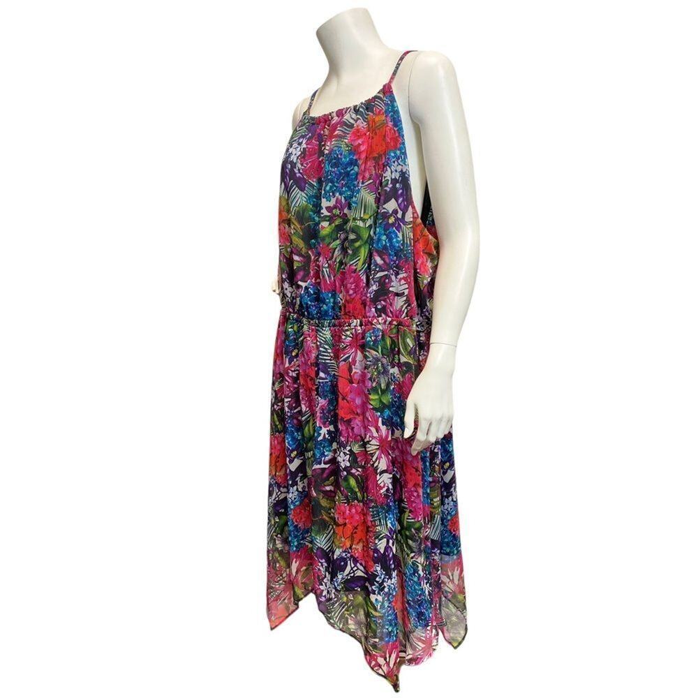 Lane Bryant Floral Tropical Sundress Sz 22/24 Vacation Cottagecore Beachy Dress - Picture 2 of 5